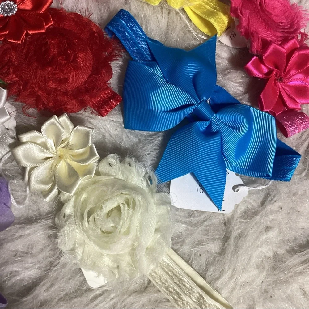 Baby Toddler Girls Boutique Headbands Handmade Lot of 8 All New, Flowers Bows